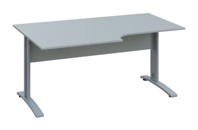 CRK 28 - 184 stůl kancelářský, rohový, levý, kovová podnož stříbrná, deska 25 mm, široký 1800 mm, še